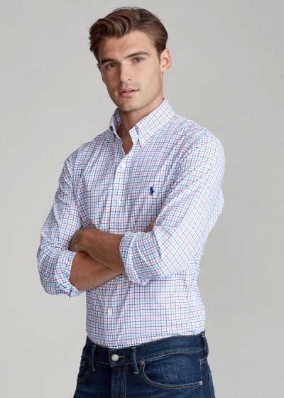 Camisa Polo Ralph Lauren Hombre Rosas / Azules / Multicolor - Plaid Poplin - TNGYD7590